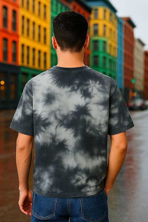 Unisex Monochrome Tie-Dye Oversized T-Shirt – Premium 260 GSM Streetwear