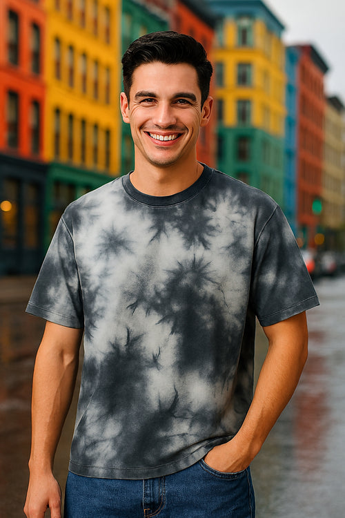 Unisex Monochrome Tie-Dye Oversized T-Shirt – Premium 260 GSM Streetwear