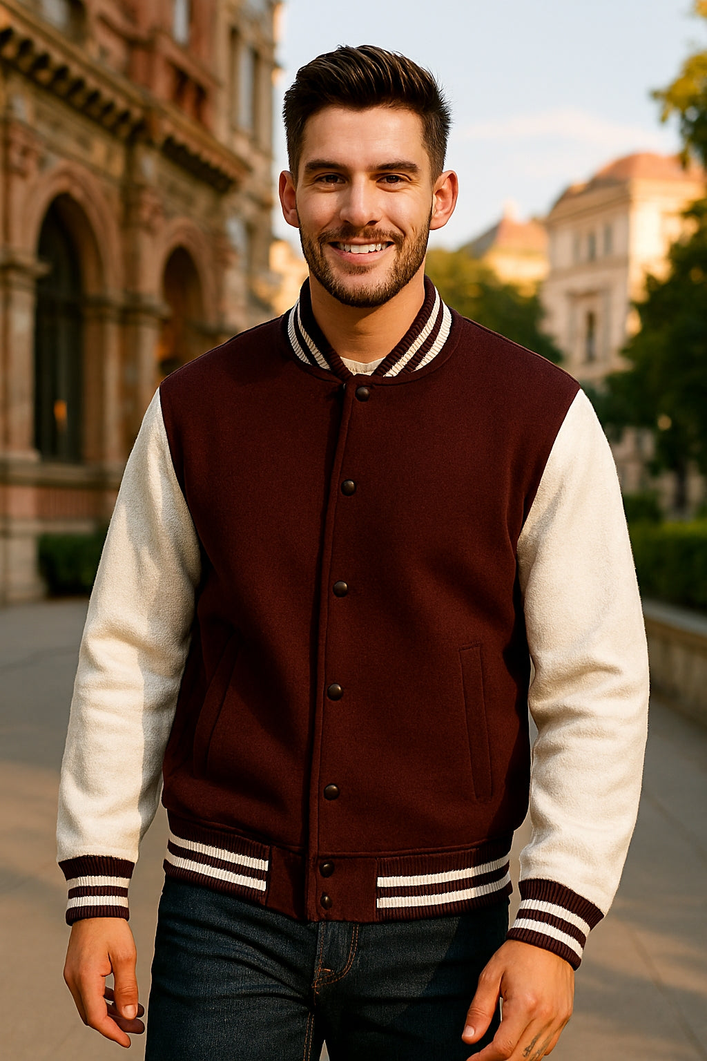 ZIDDWEAR™ Unisex Varsity Jacket – 100% Cotton, 300 GSM